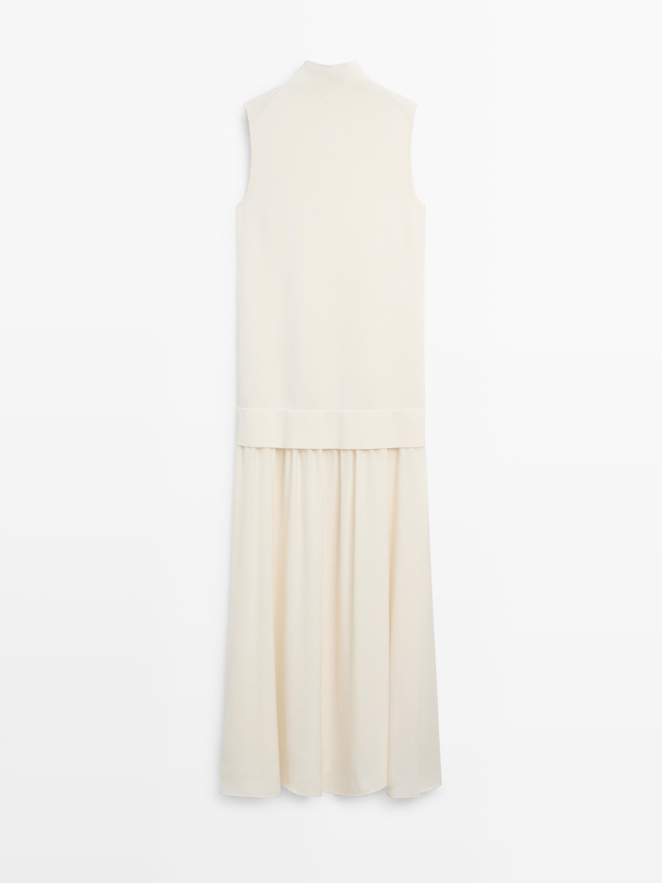 Robe midi en maille combinée